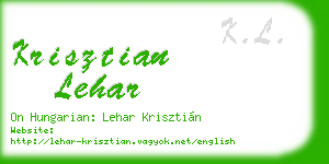 krisztian lehar business card